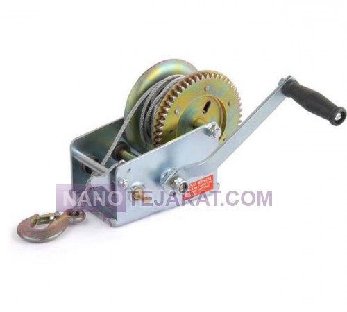 Hand self-braked spurgear winch